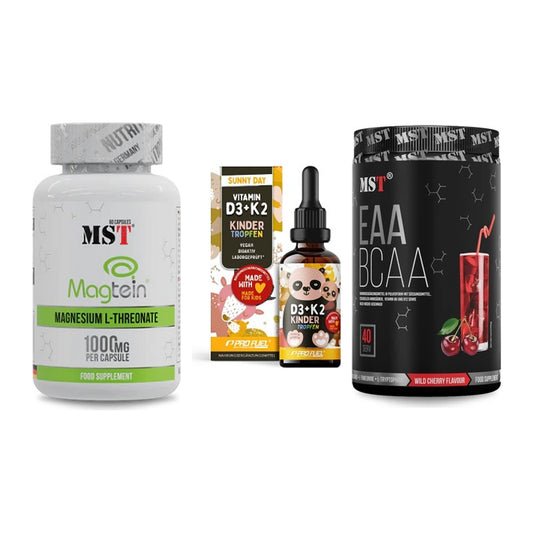Ausdauer-Set: MST Magnesium + ProFuel VITAMIN + MST EAA & BCAA – alle enthaltenen Artikel