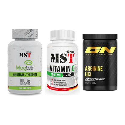 Ausdauer-Set: MST Magnesium + MST Vitamin C + GN Arginine HCL – alle enthaltenen Artikel