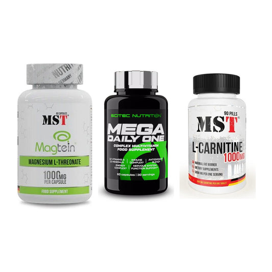Ausdauer-Set: MST Magnesium + Scitec Mega + MST L-Carnitine – alle enthaltenen Artikel
