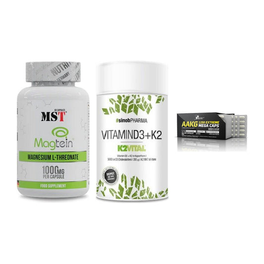Ausdauer-Set: MST Magnesium + Sinob Vitamin D3 + Olimp AAKG – alle enthaltenen Artikel