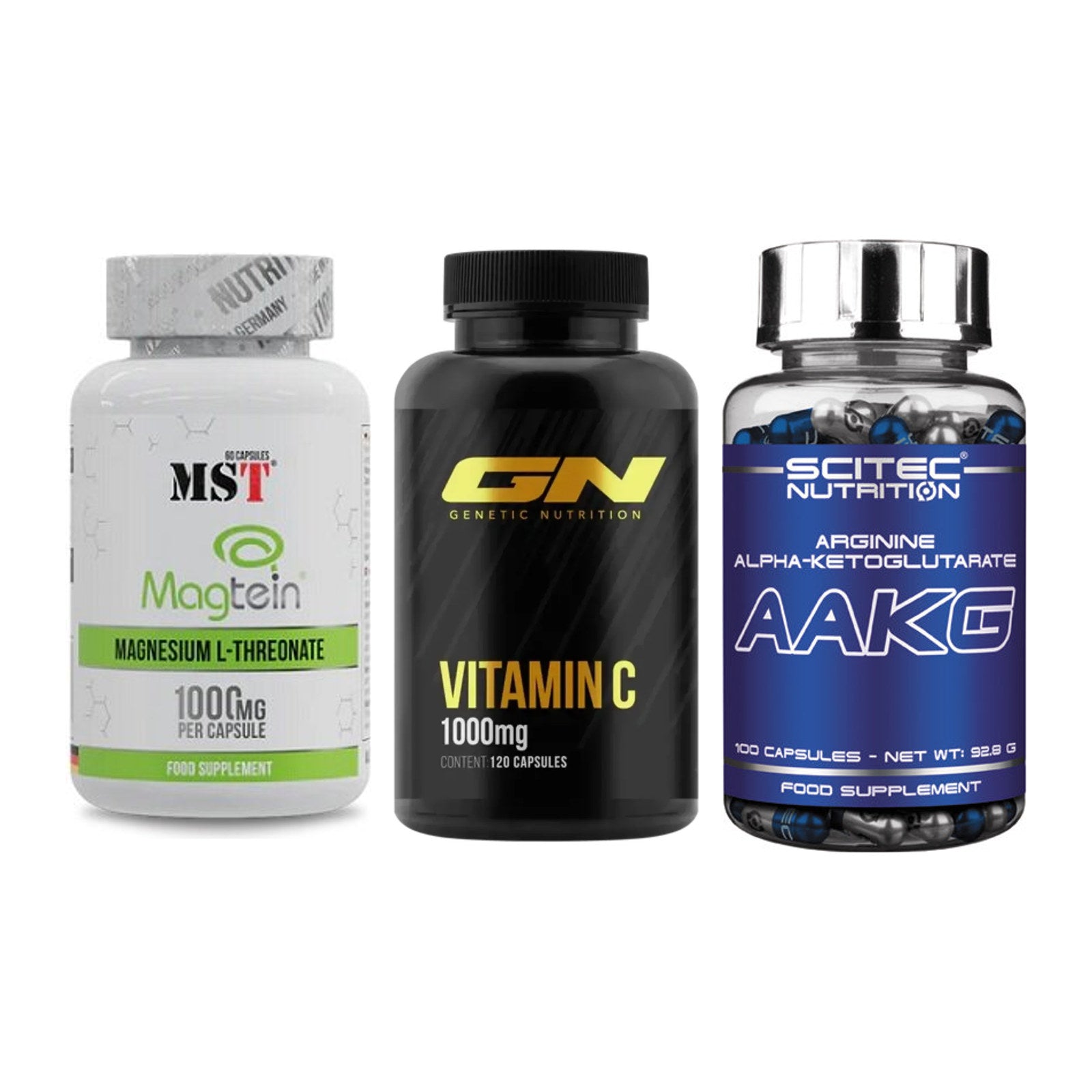Ausdauer-Set: MST Magnesium + GN Vitamin C + Scitec AAKG – alle enthaltenen Artikel