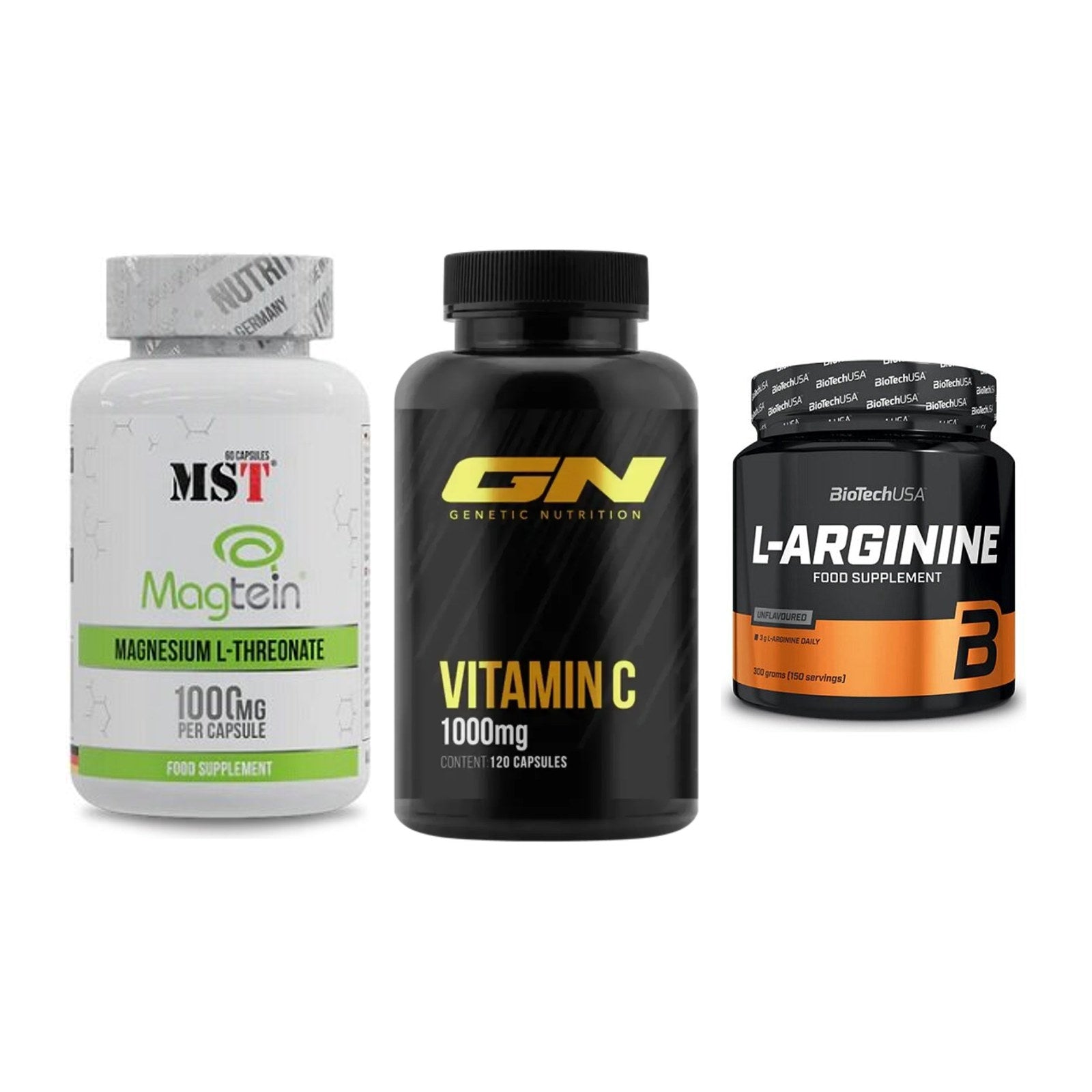 Ausdauer-Set: MST Magnesium + GN Vitamin C + BioTech L-Argini – alle enthaltenen Artikel