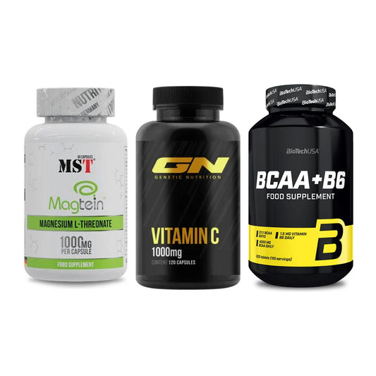Ausdauer-Set: MST Magnesium + GN Vitamin C + BioTech BCAA+B6 – alle enthaltenen Artikel