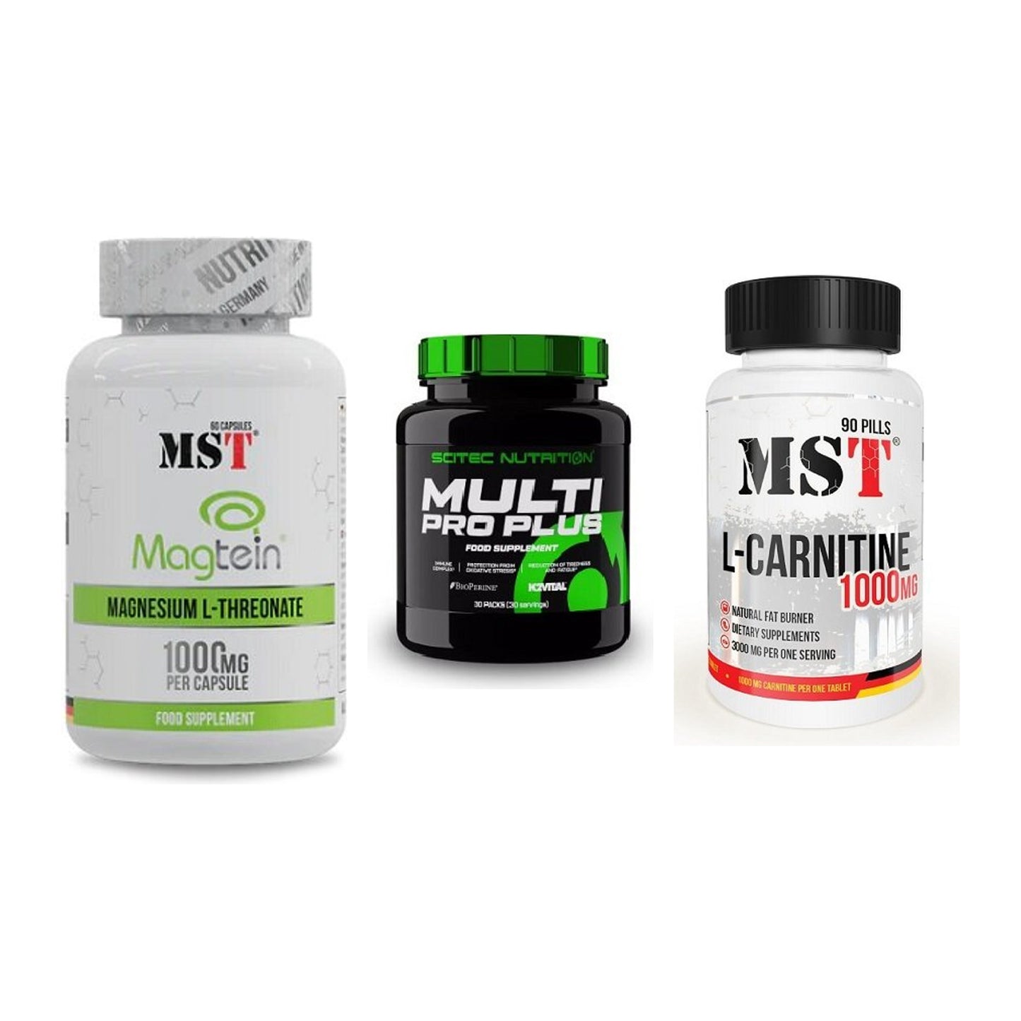Ausdauer-Set: MST Magnesium + Scitec Multi Pro + MST L-Carnitine – alle enthaltenen Artikel