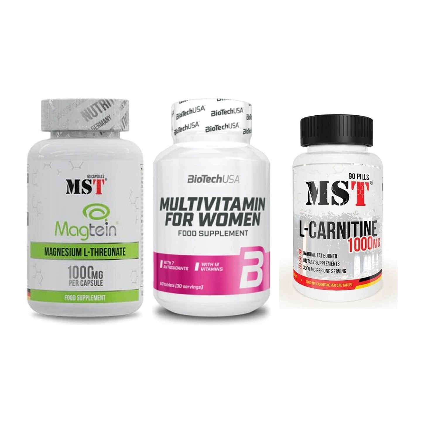 Ausdauer-Set: MST Magnesium + BioTech Multivit + MST L-Carnitine – alle enthaltenen Artikel