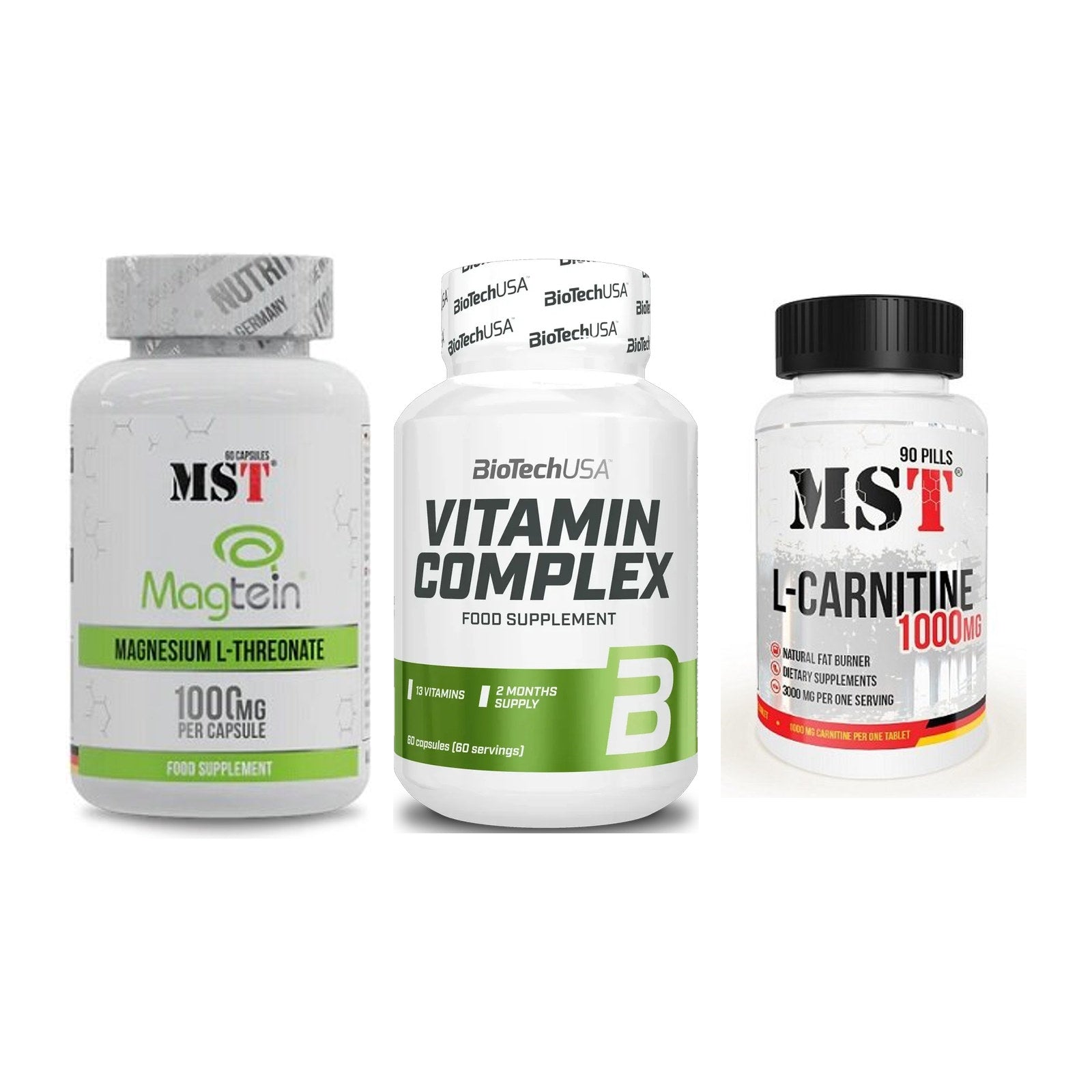 Ausdauer-Set: MST Magnesium + BioTech Vitamin + MST L-Carnitine – alle enthaltenen Artikel