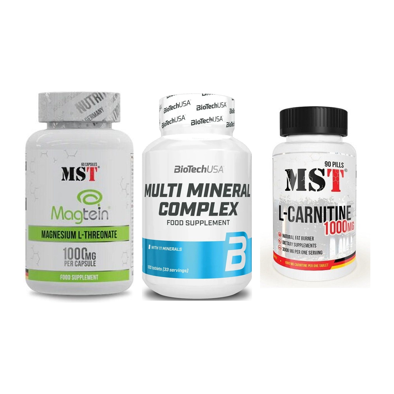 Ausdauer-Set: MST Magnesium + BioTech Multi + MST L-Carnitine – alle enthaltenen Artikel