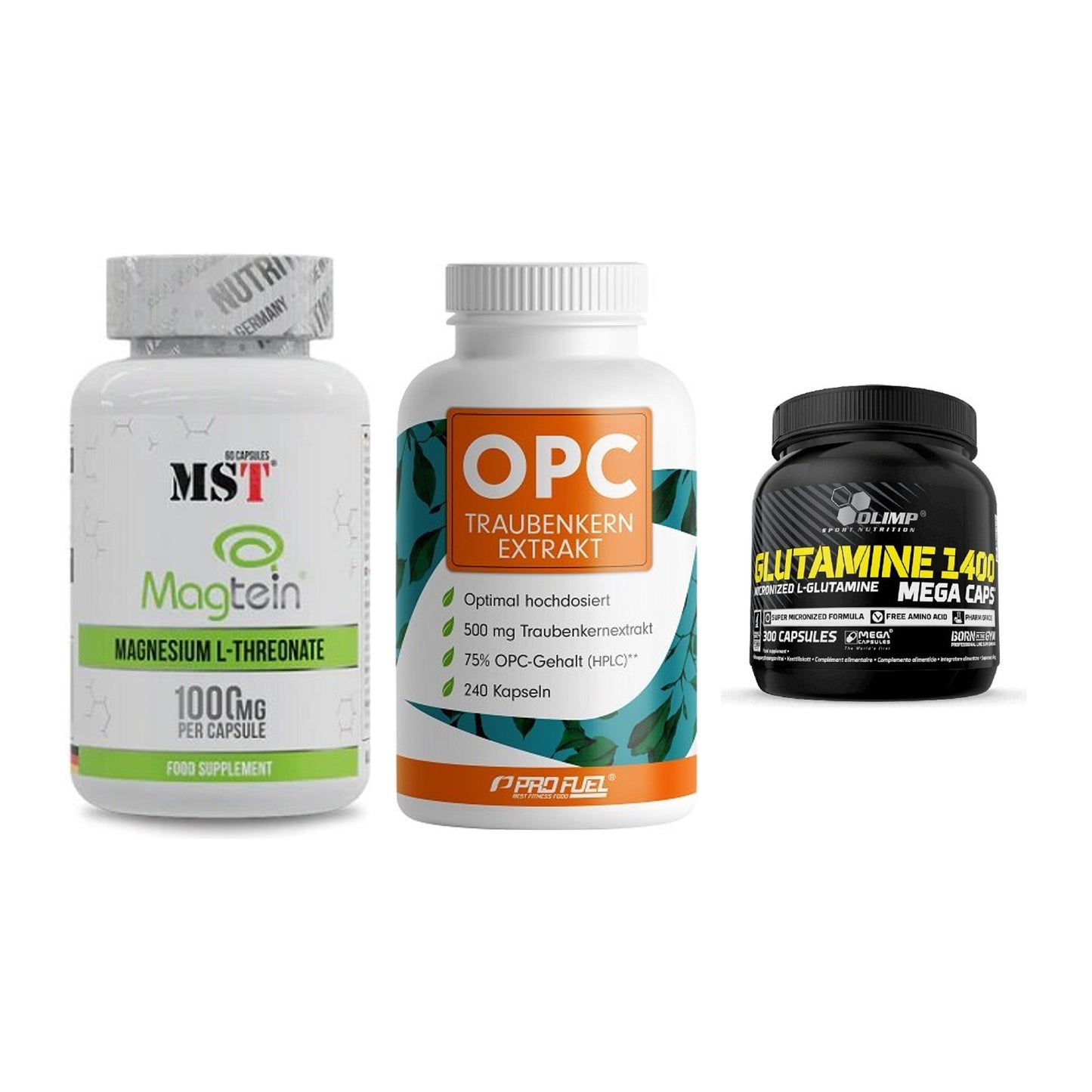 Ausdauer-Set: MST Magnesium + ProFuel OPC + Olimp L-Glutamin – alle enthaltenen Artikel
