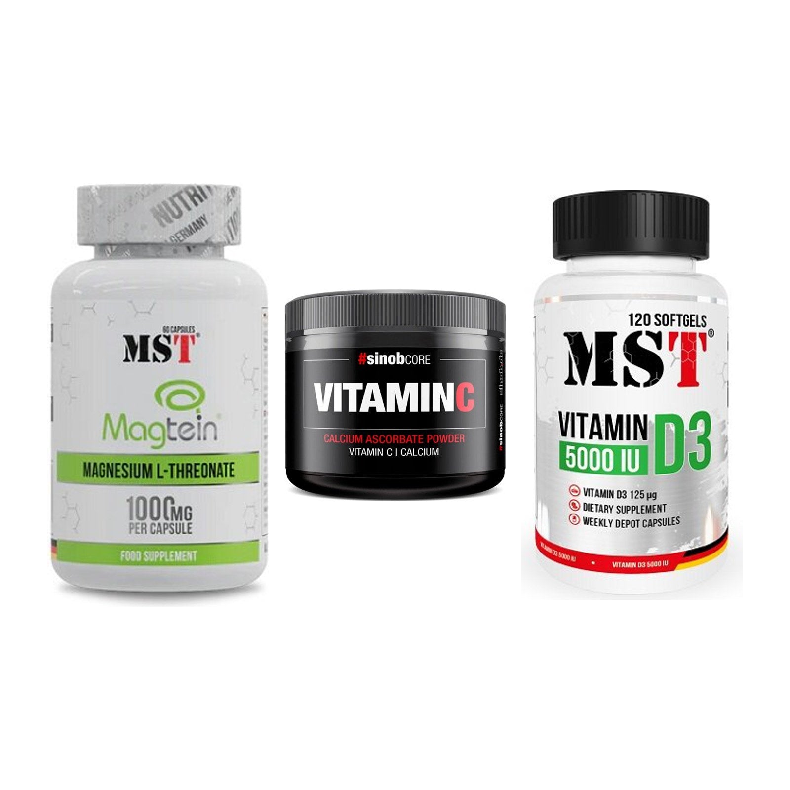Ausdauer-Set: MST Magnesium + Sinob Vitamin C + MST Vitamin D3 – alle enthaltenen Artikel