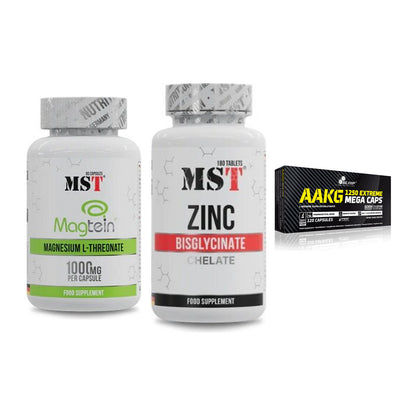 Ausdauer-Set: MST Magnesium + MST Zinc Chelate + Olimp AAKG – alle enthaltenen Artikel