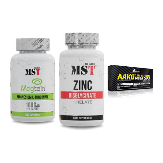 Ausdauer-Set: MST Magnesium + MST Zinc Chelate + Olimp AAKG – alle enthaltenen Artikel