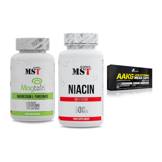 Ausdauer-Set: MST Magnesium + MST Niacin + Olimp AAKG – alle enthaltenen Artikel