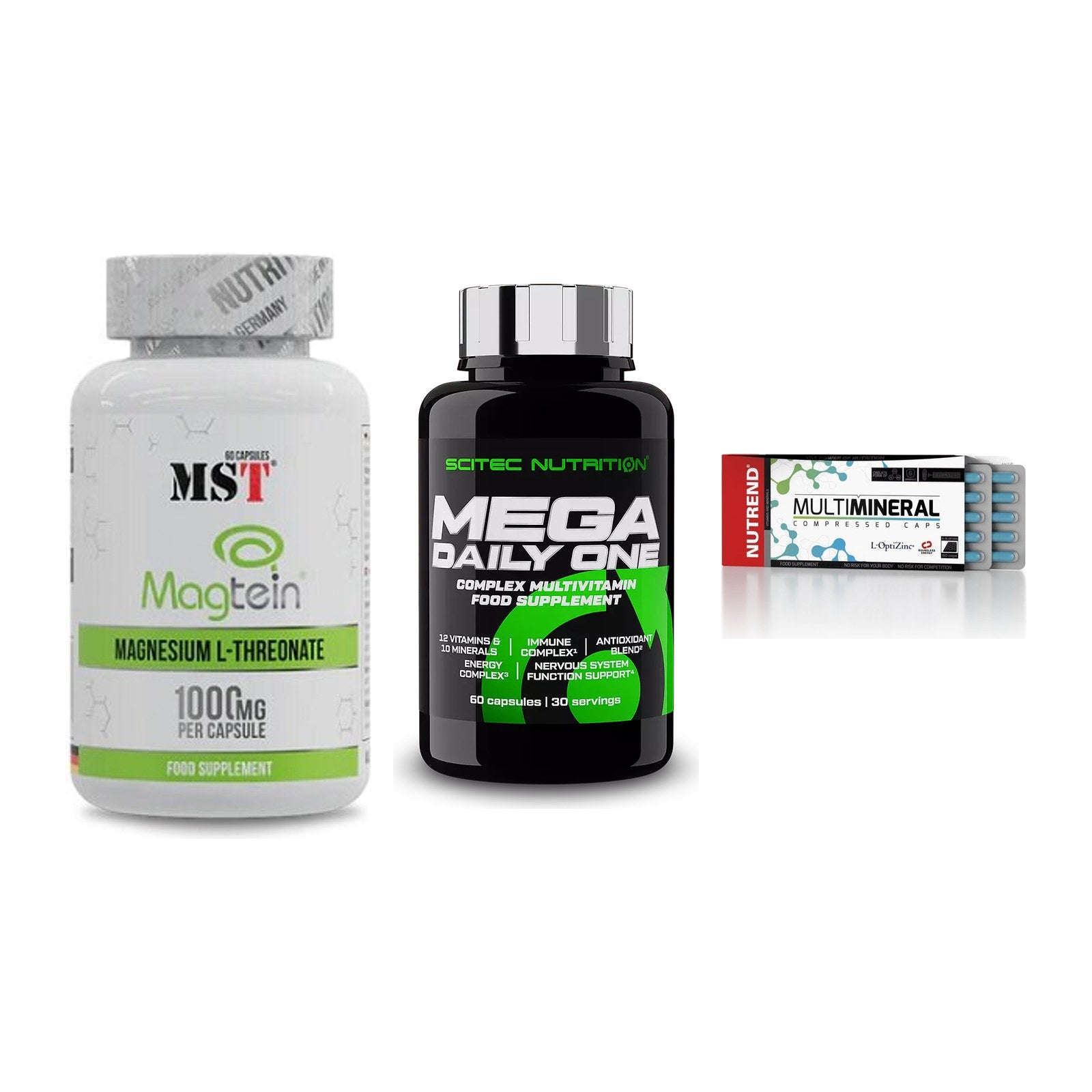 Ausdauer-Set: MST Magnesium + Scitec Mega + Nutrend Multimin – alle enthaltenen Artikel
