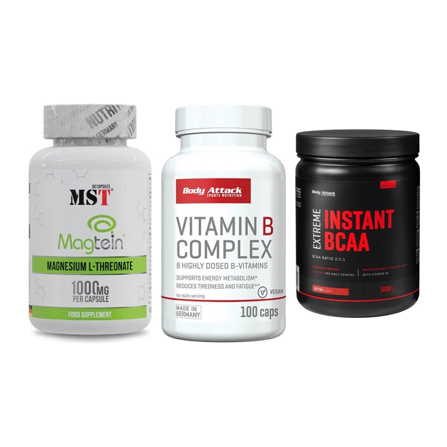 Ausdauer-Set: MST Magnesium + Body Attack Vitamin + 1 weitere – alle enthaltenen Artikel