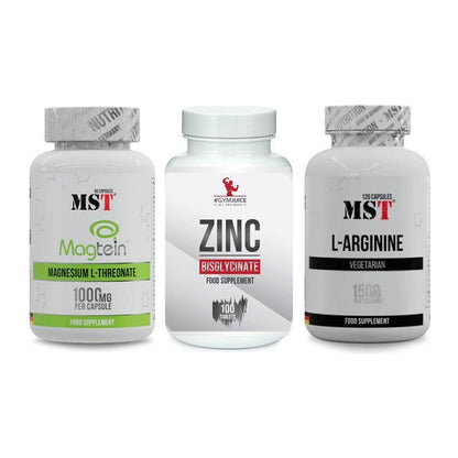 Ausdauer-Set: MST Magnesium + #GYMJUICE ZINC + MST L-Arginine – alle enthaltenen Artikel