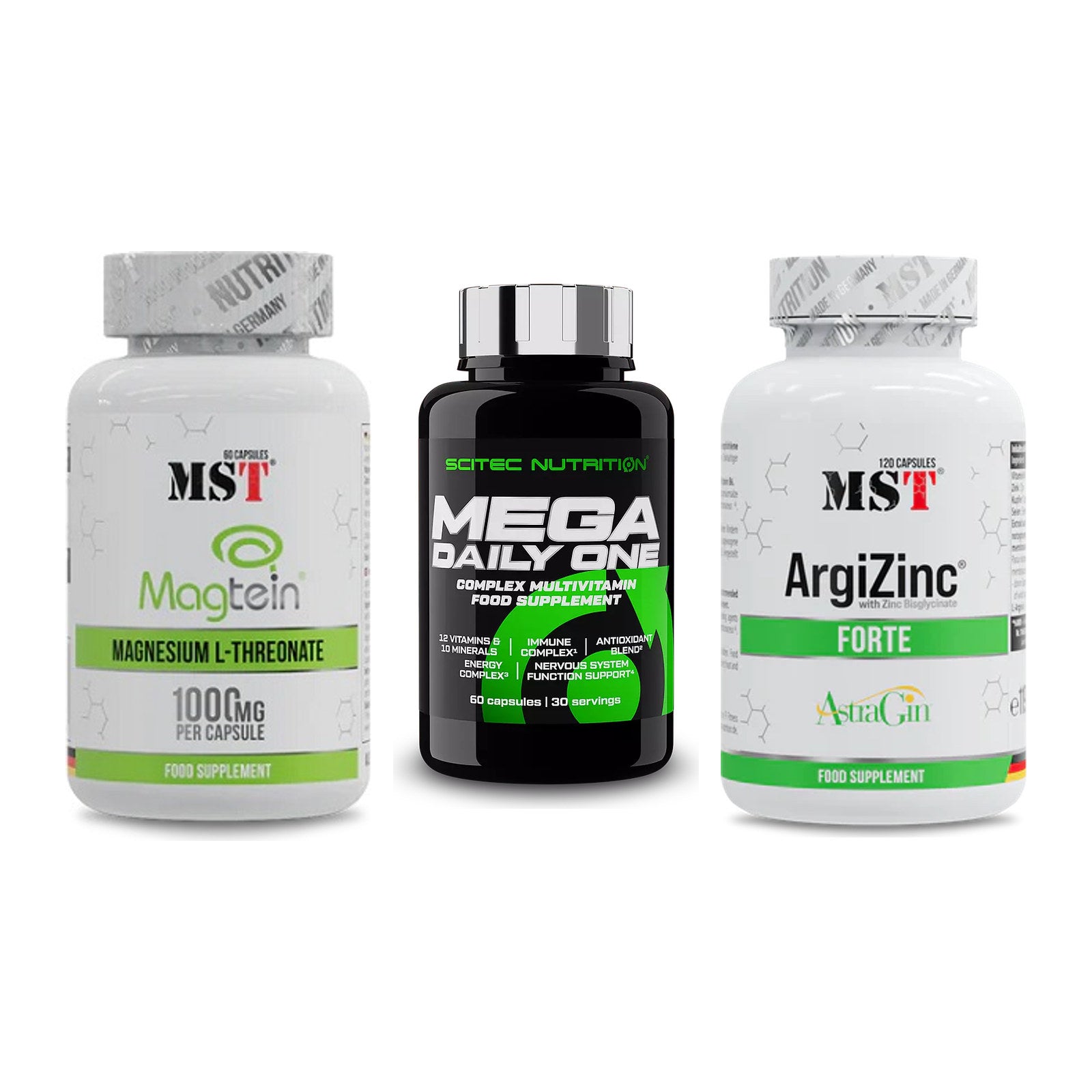 Ausdauer-Set: MST Magnesium + Scitec Mega + MST ArgiZinc – alle enthaltenen Artikel
