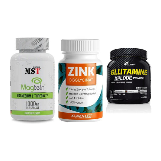Ausdauer-Set: MST Magnesium + ProFuel Zink + Olimp L-Glutamin – alle enthaltenen Artikel