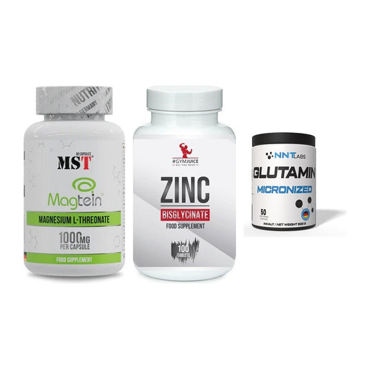 Ausdauer-Set: MST Magnesium + #GYMJUICE ZINC + NNT Glutamin – alle enthaltenen Artikel