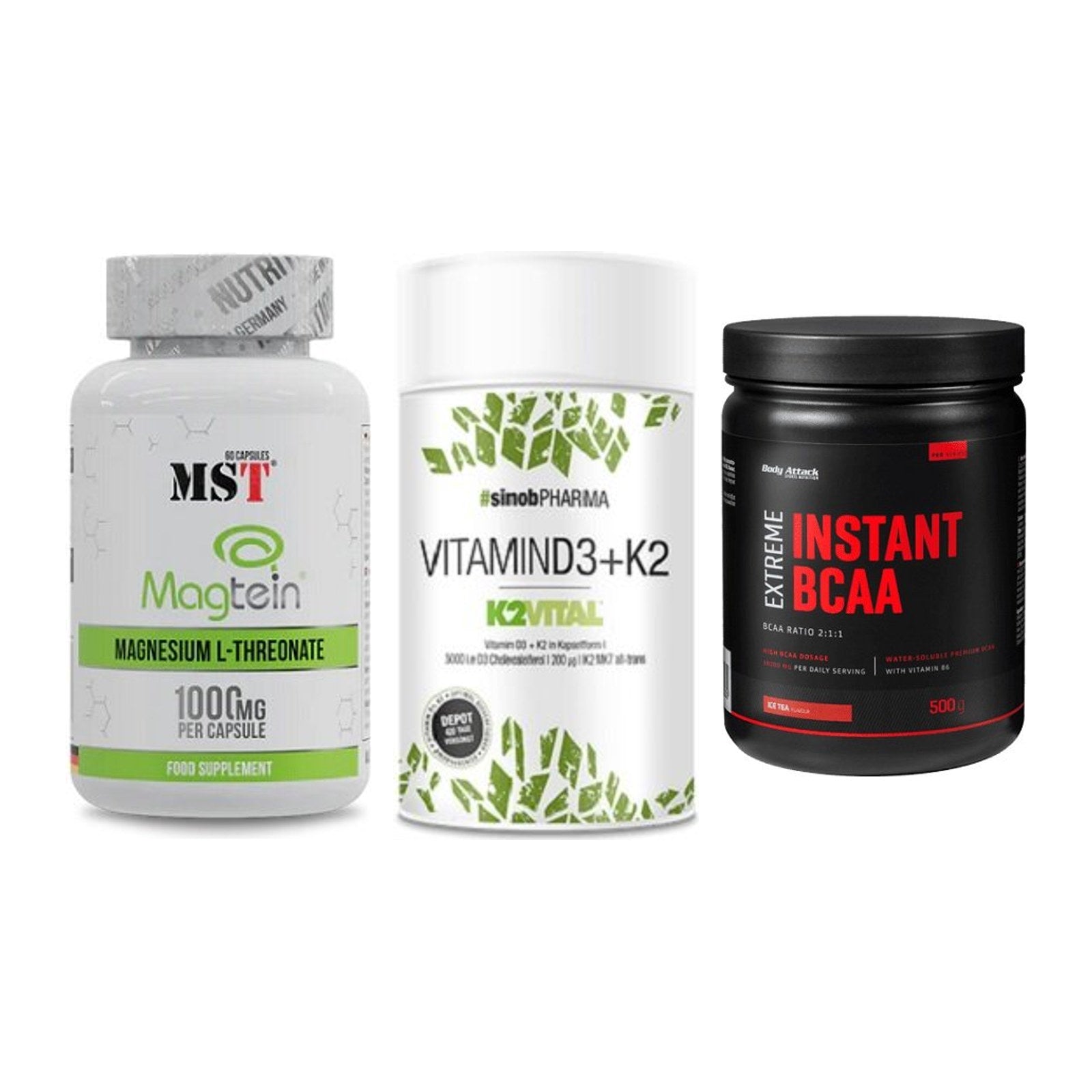 Ausdauer-Set: MST Magnesium + Sinob Vitamin D3 + Body Attack – alle enthaltenen Artikel