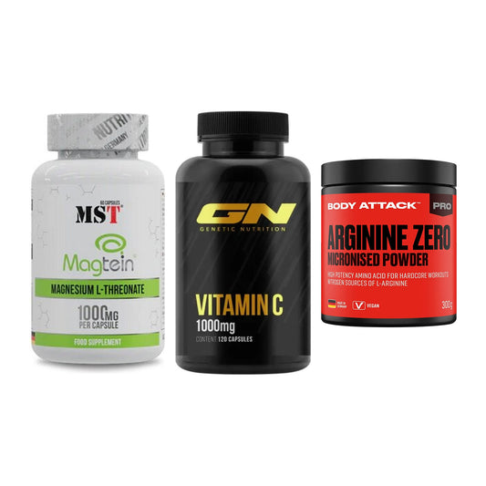 Ausdauer-Set: MST Magnesium + GN Vitamin C + Body Attack 100 – alle enthaltenen Artikel