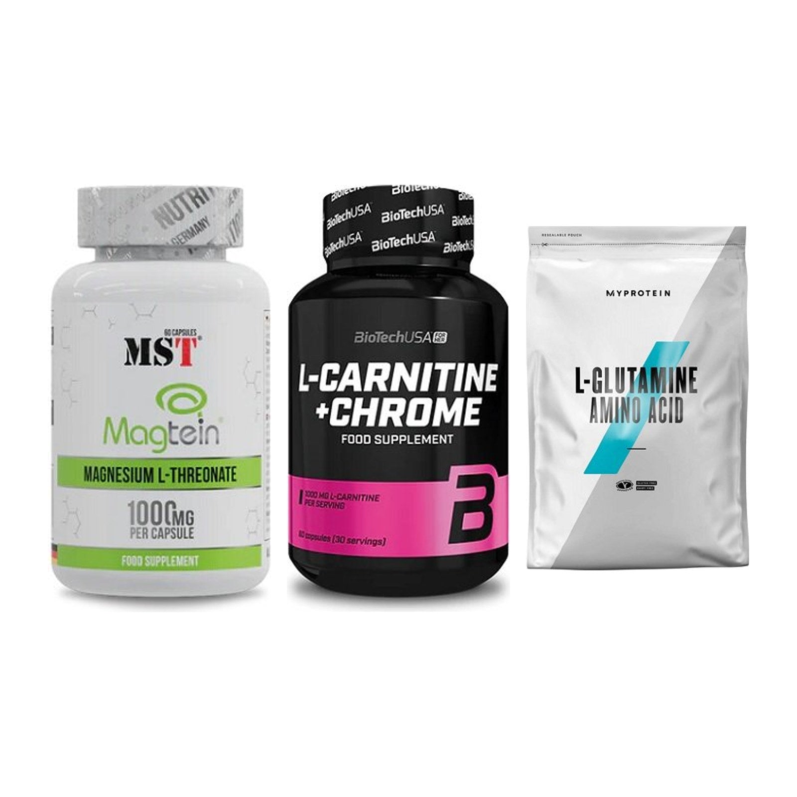 Ausdauer-Set: MST Magnesium + BioTech L-Carnit + MyProtein – alle enthaltenen Artikel