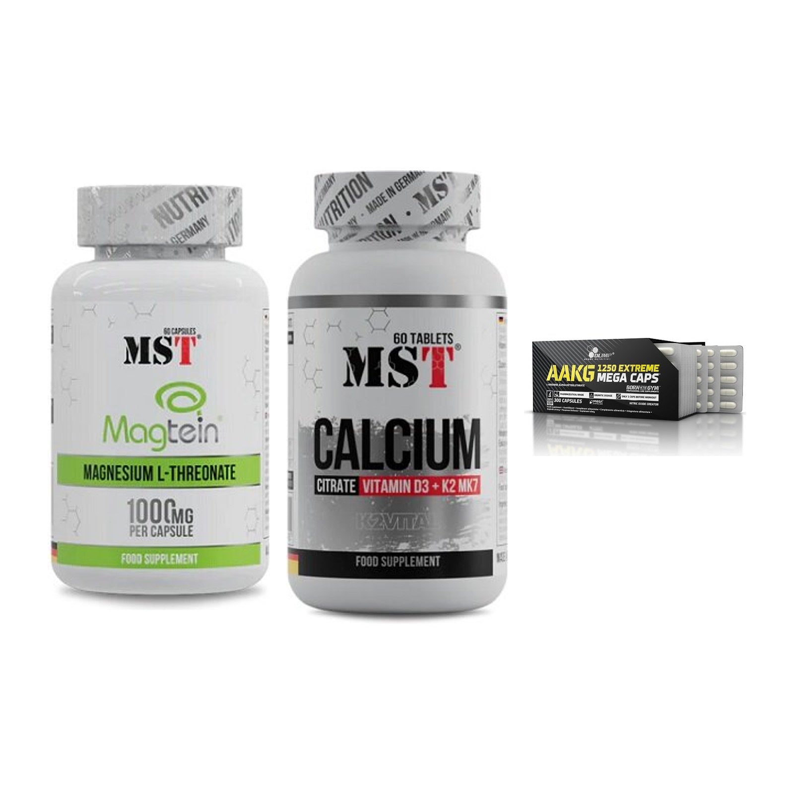 Ausdauer-Set: MST Magnesium + MST Calcium + Olimp AAKG – alle enthaltenen Artikel