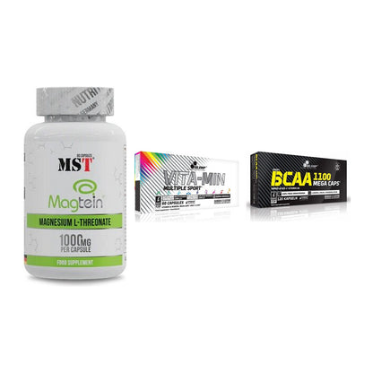 Ausdauer-Set: MST Magnesium + Olimp Vita-Min + Olimp BCAA Mega – alle enthaltenen Artikel