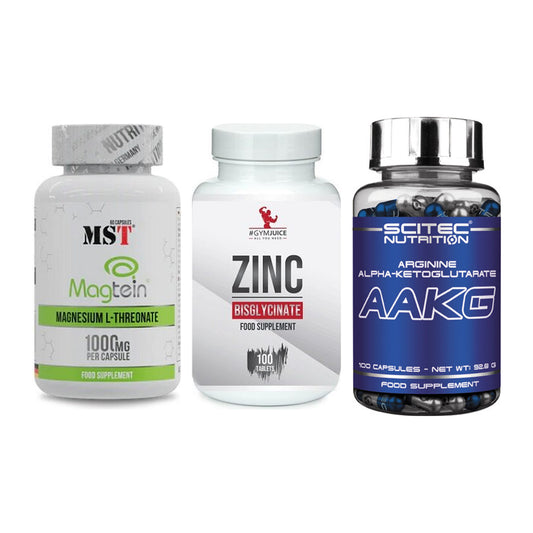 Ausdauer-Set: MST Magnesium + #GYMJUICE ZINC + Scitec AAKG – alle enthaltenen Artikel