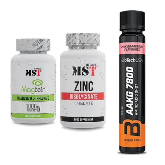 Ausdauer-Set: MST Magnesium + MST Zinc Chelate + BioTech AAKG – alle enthaltenen Artikel