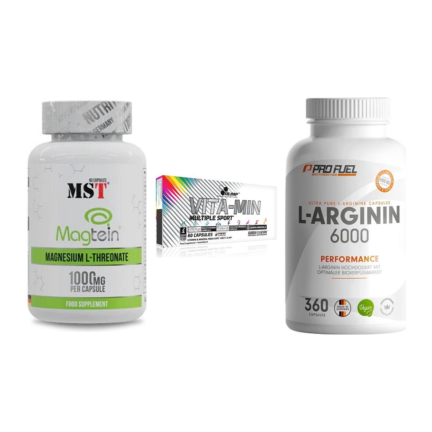 Ausdauer-Set: MST Magnesium + Olimp Vita-Min + ProFuel L-Argini – alle enthaltenen Artikel