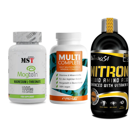Ausdauer-Set: MST Magnesium + ProFuel MULTI + BioTech Liquid – alle enthaltenen Artikel