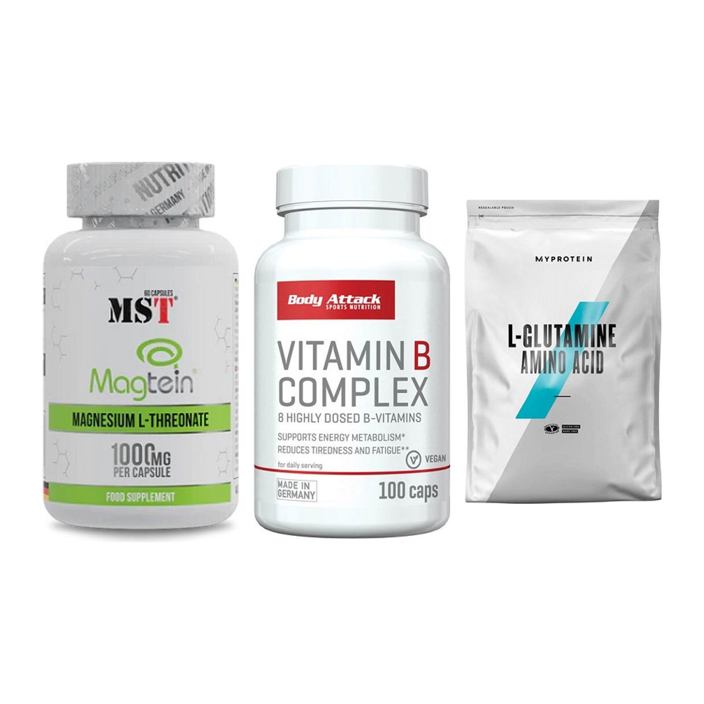 Ausdauer-Set: MST Magnesium + Body Attack + MyProtein – alle enthaltenen Artikel