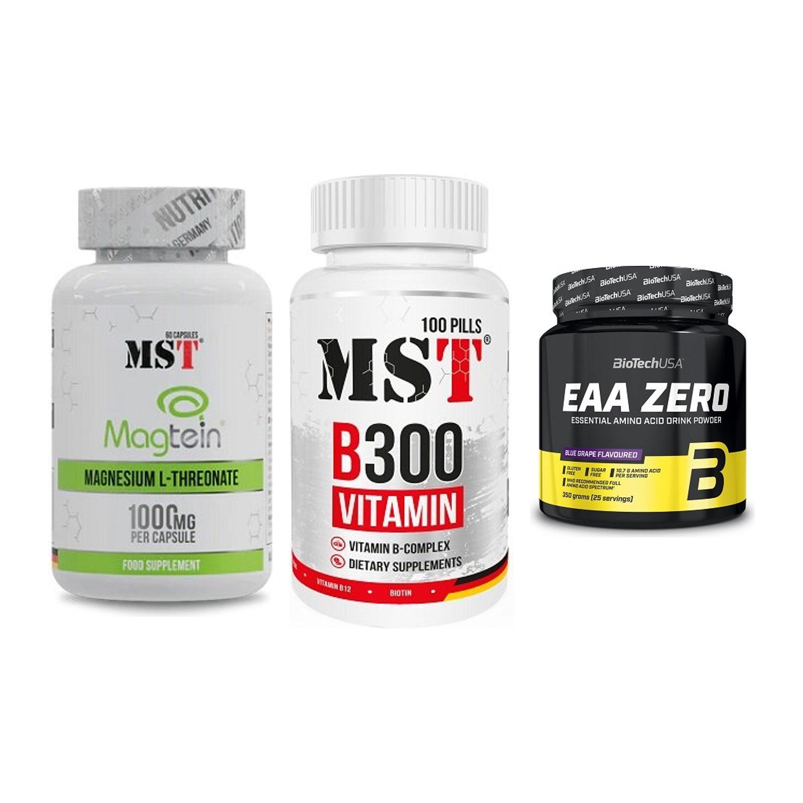 Ausdauer-Set: MST Magnesium + MST B300 B-Compl + BioTech EAA Zero – alle enthaltenen Artikel