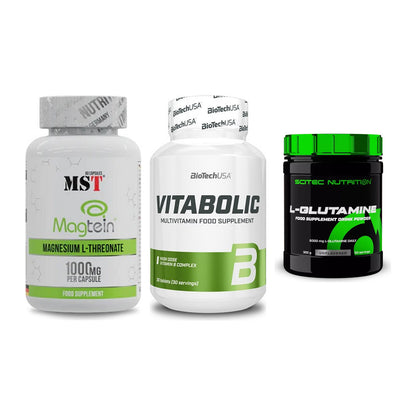 Ausdauer-Set: MST Magnesium + BioTech Vitaboli + Scitec L-Glutami – alle enthaltenen Artikel