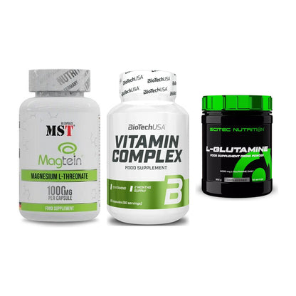 Ausdauer-Set: MST Magnesium + BioTech Vitamin + Scitec L-Glutami – alle enthaltenen Artikel
