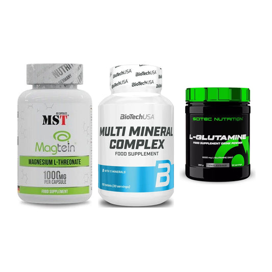 Ausdauer-Set: MST Magnesium + BioTech Multi + Scitec L-Glutami – alle enthaltenen Artikel
