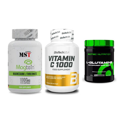 Ausdauer-Set: MST Magnesium + BioTech Vitamin + Scitec L-Glutami – alle enthaltenen Artikel