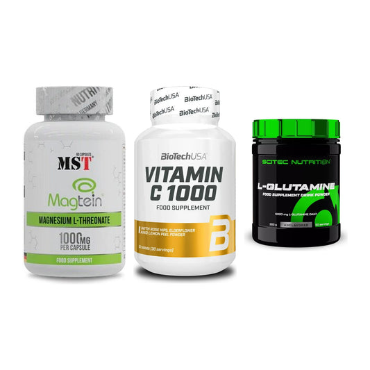 Ausdauer-Set: MST Magnesium + BioTech Vitamin + Scitec L-Glutami – alle enthaltenen Artikel