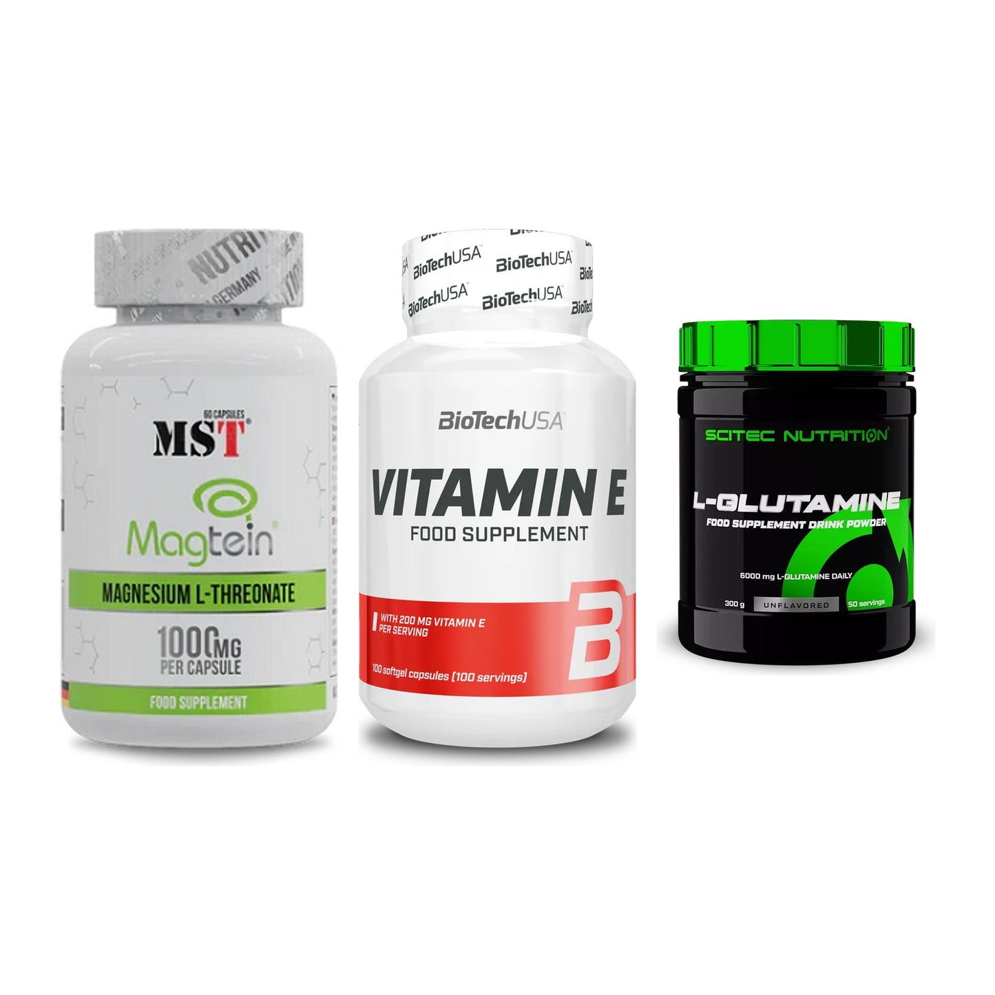 Ausdauer-Set: MST Magnesium + BioTech Vitamin + Scitec L-Glutami – alle enthaltenen Artikel
