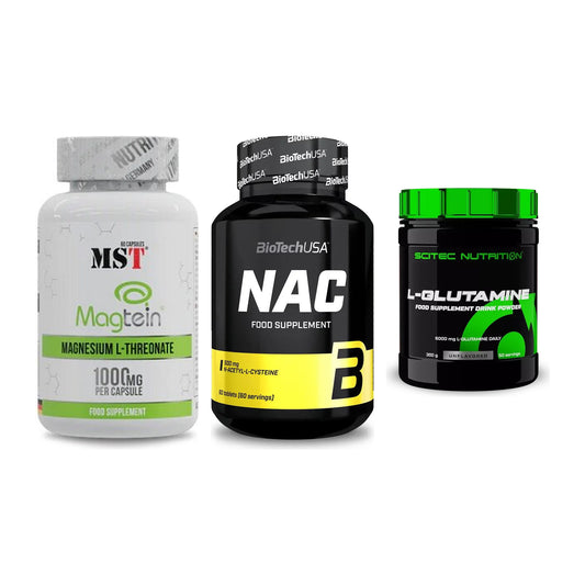 Ausdauer-Set: MST Magnesium + BioTech NAC + Scitec L-Glutami – alle enthaltenen Artikel