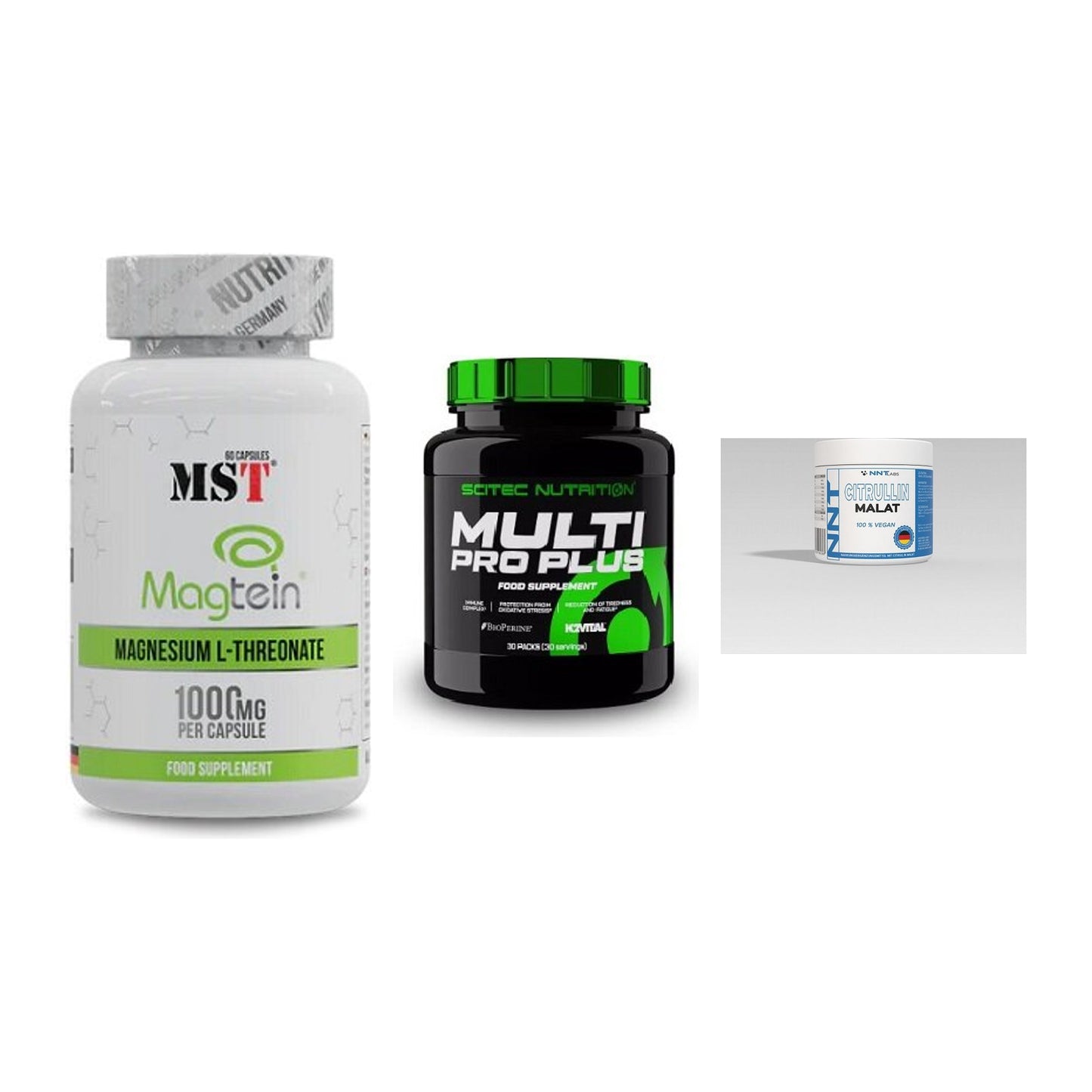 Ausdauer-Set: MST Magnesium + Scitec Multi Pro + NNT Citrullin – alle enthaltenen Artikel