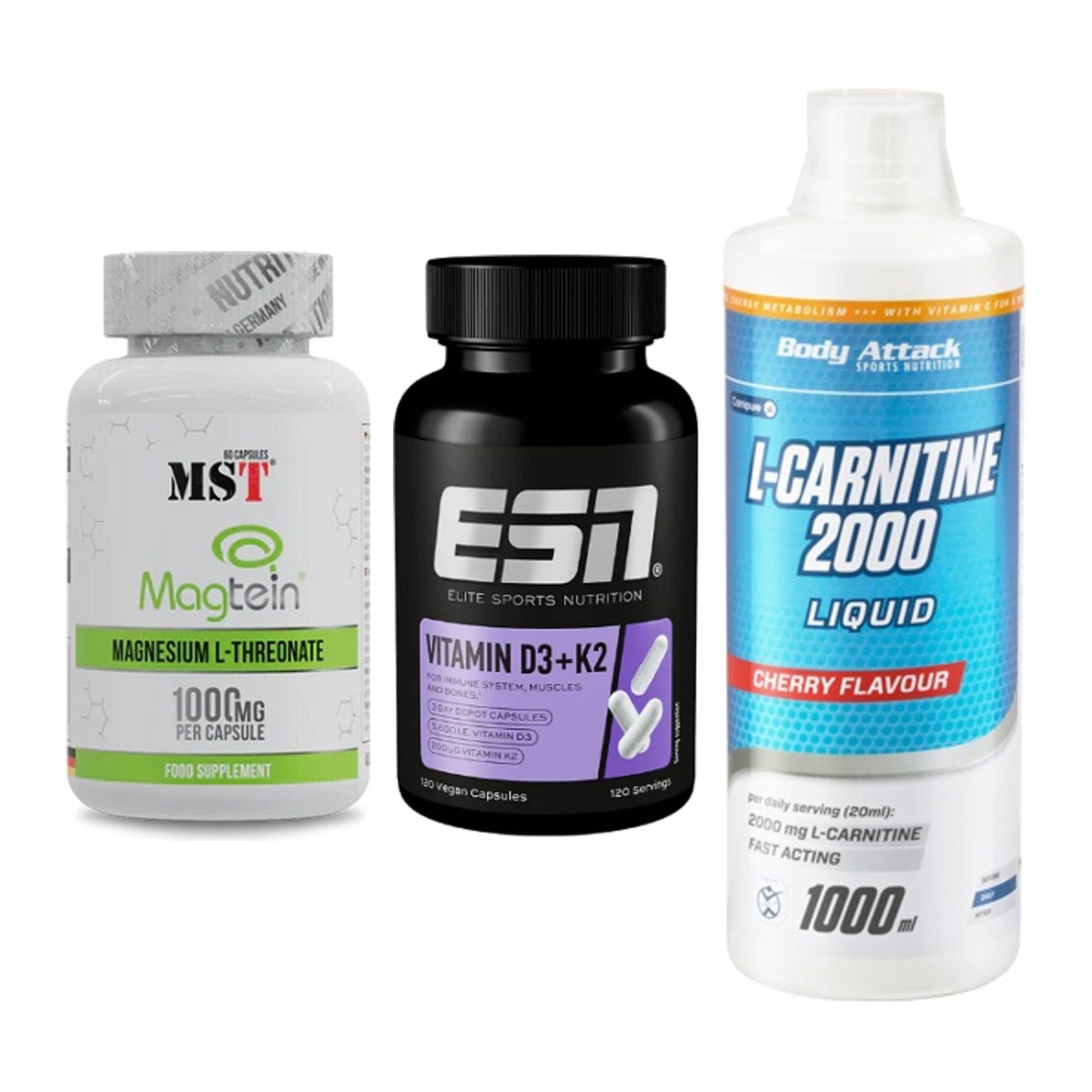 Ausdauer-Set: MST Magnesium + ESN Vitamin D3 + Body Attack – alle enthaltenen Artikel