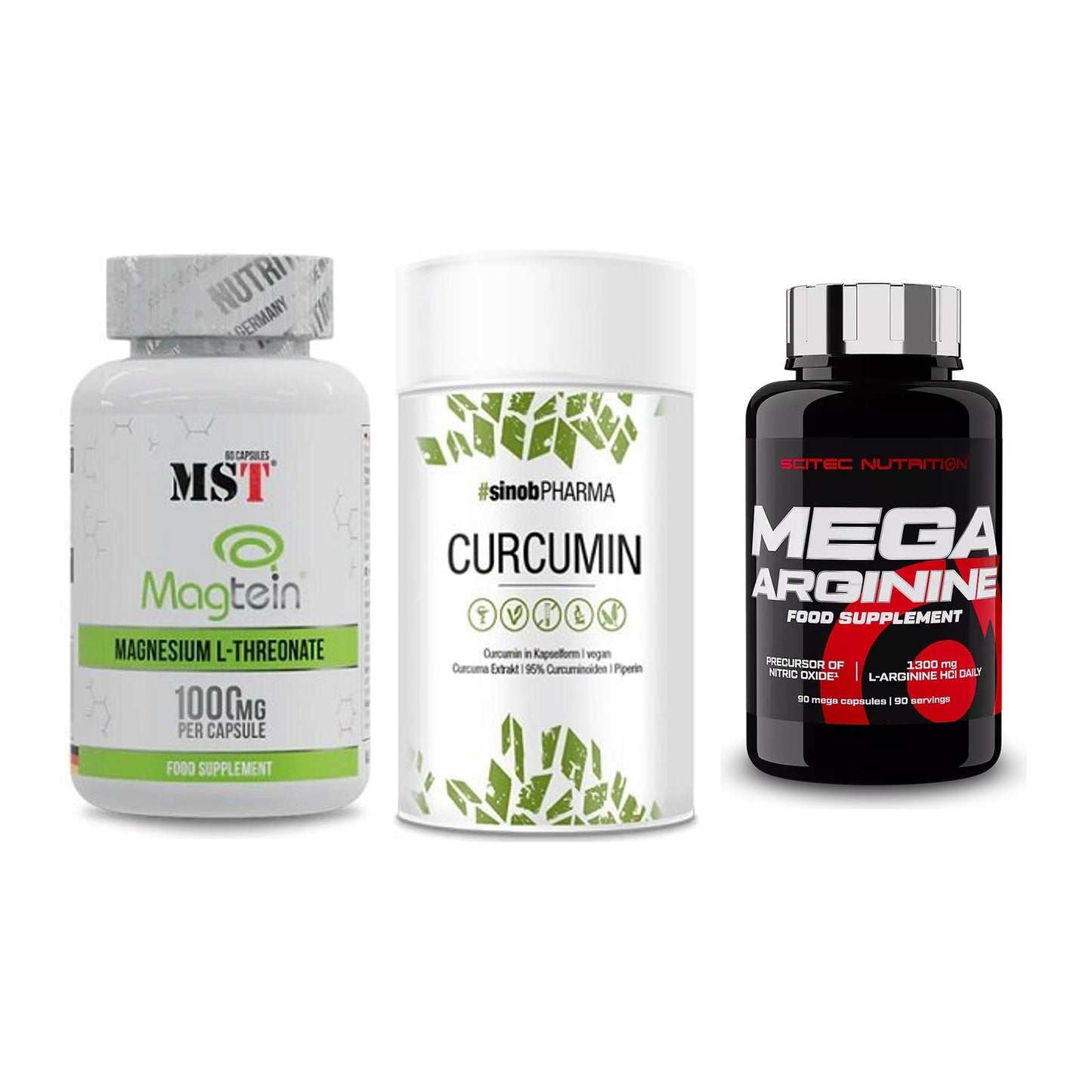 Ausdauer-Set: MST Magnesium + Sinob Curcumin + Scitec Mega – alle enthaltenen Artikel