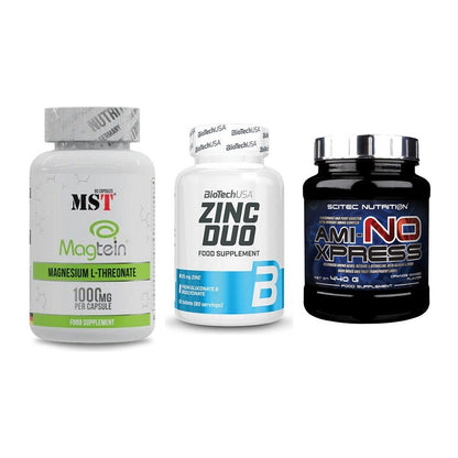 Ausdauer-Set: MST Magnesium + BioTech Zinc Duo + Scitec Ami-NO – alle enthaltenen Artikel
