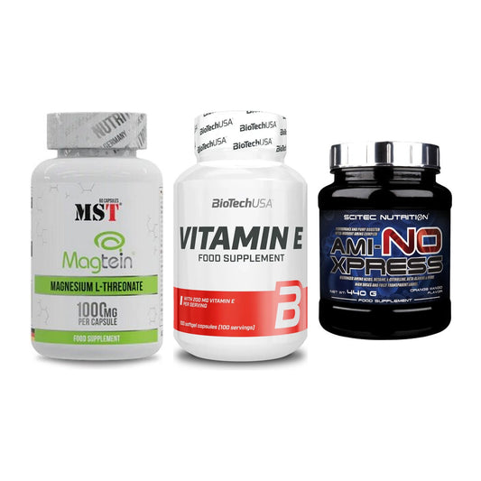 Ausdauer-Set: MST Magnesium + BioTech Vitamin + Scitec Ami-NO – alle enthaltenen Artikel