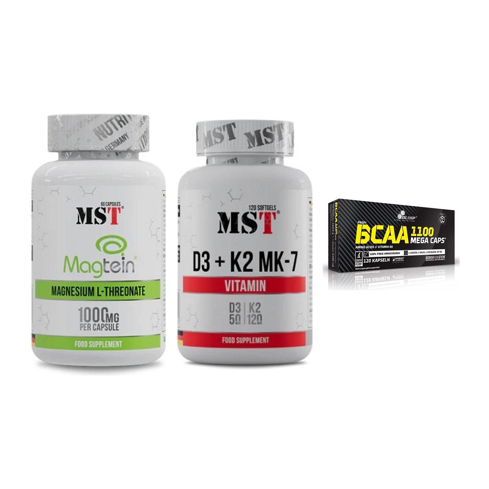 Ausdauer-Set: MST Magnesium + MST Vitamin D3 + Olimp BCAA Mega – alle enthaltenen Artikel