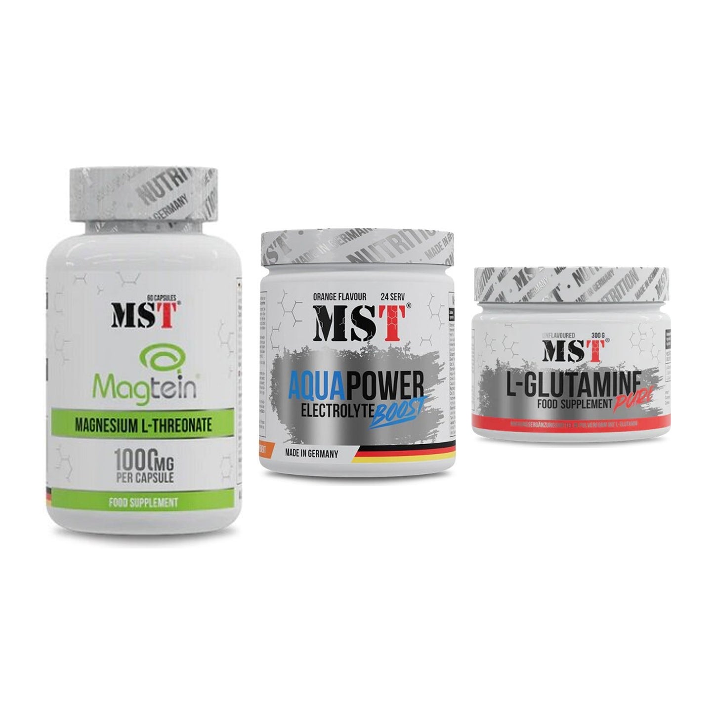 Ausdauer-Set: MST Magnesium + MST Aqua Power + MST Glutamine – alle enthaltenen Artikel
