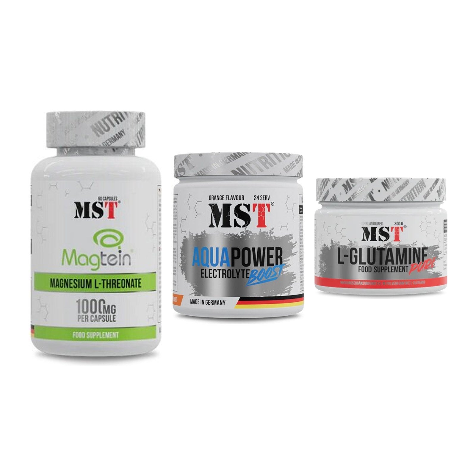 Ausdauer-Set: MST Magnesium + MST Aqua Power + MST Glutamine – alle enthaltenen Artikel