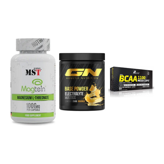 Ausdauer-Set: MST Magnesium + GN Base Powder + Olimp BCAA Mega – alle enthaltenen Artikel