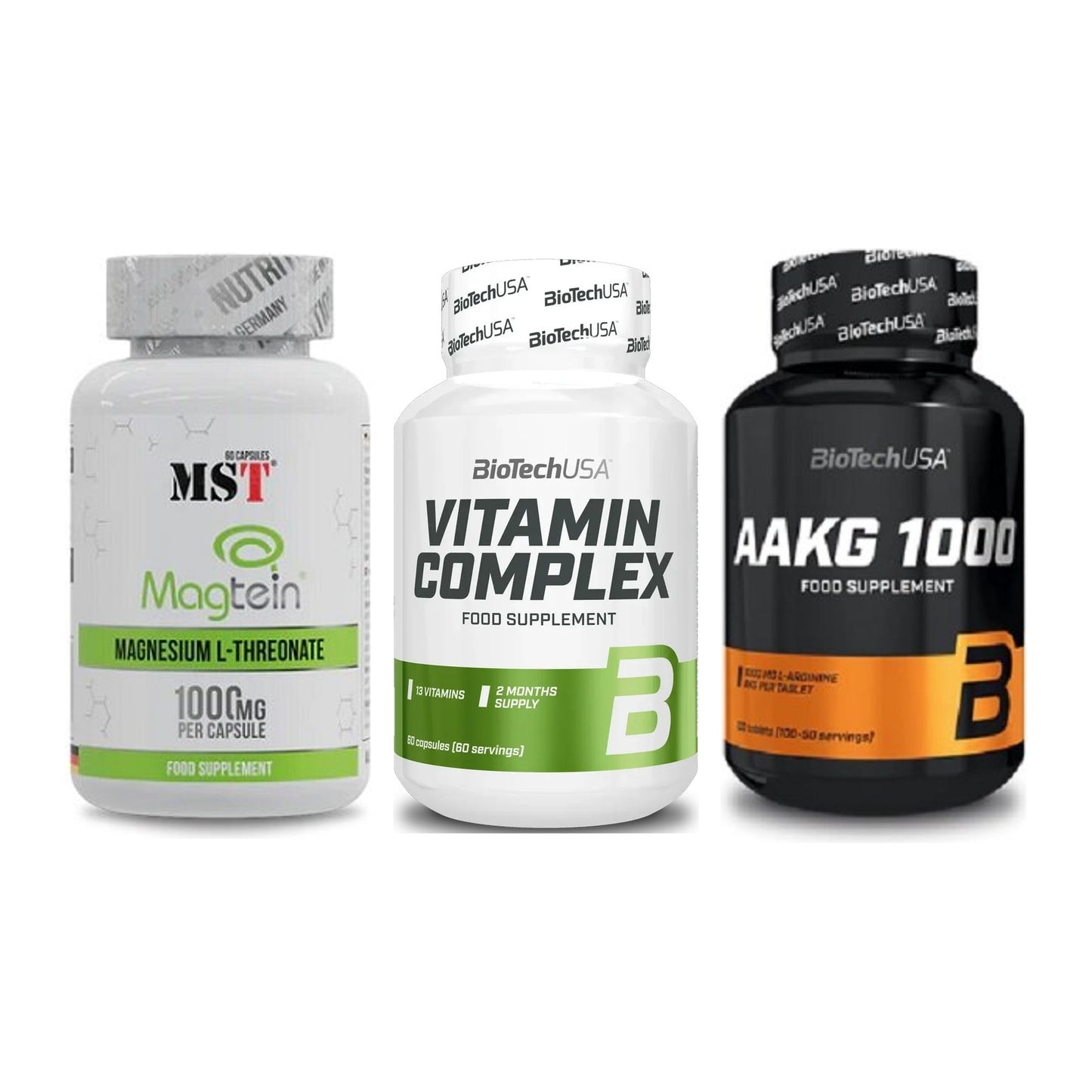 Ausdauer-Set: MST Magnesium + BioTech Vitamin + BioTech AAKG – alle enthaltenen Artikel